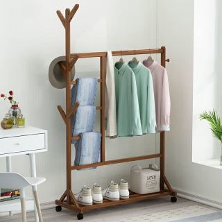 居家收納好幫手 唯良多功能雙桿衣帽架，簡(jiǎn)約實(shí)用提升臥室空間利用率